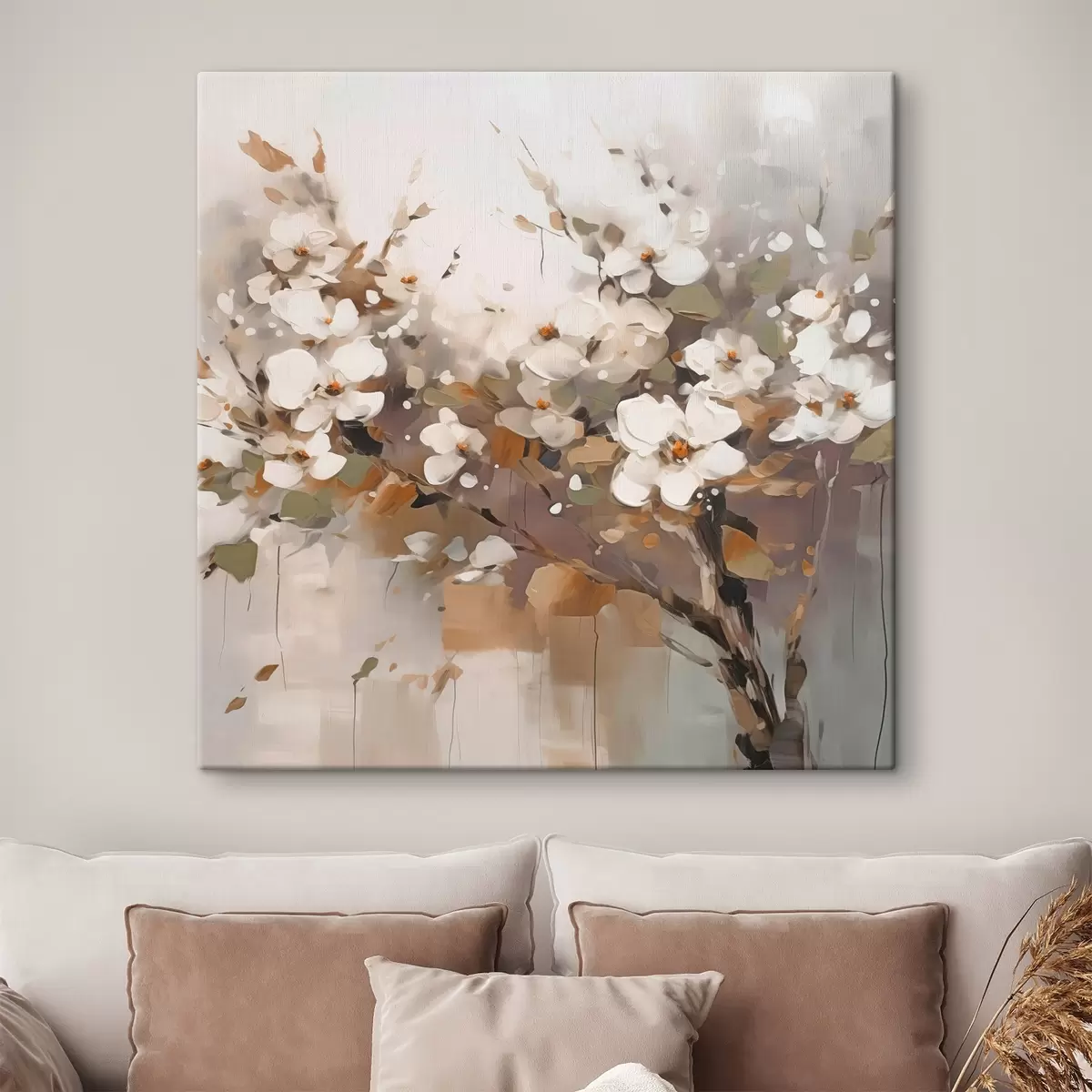 Tableau Branche abstraite avec des fleurs s45579