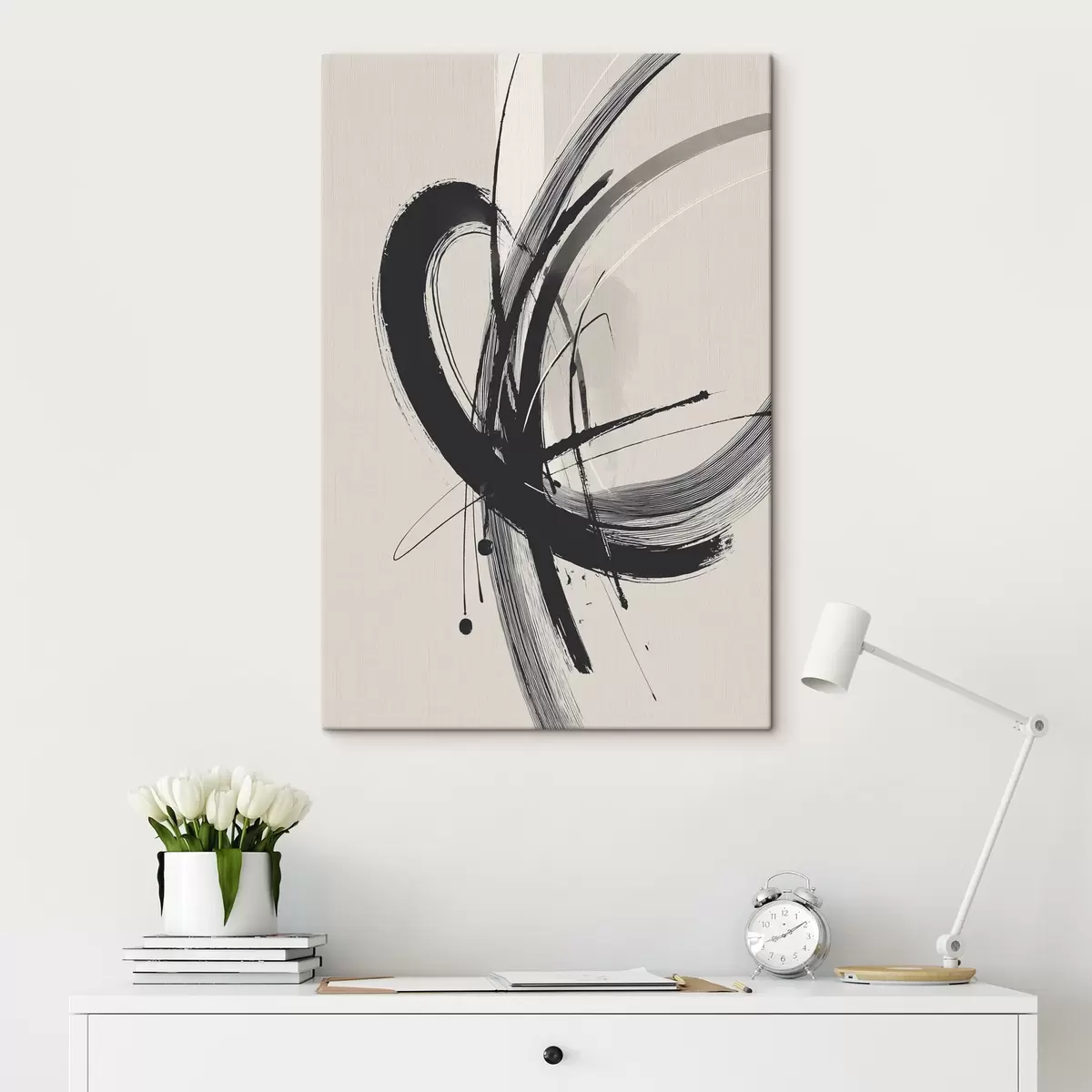 Tableau Coups de pinceau abstraits et minimalistes s45582