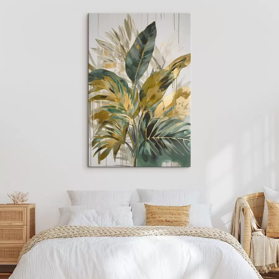 Tableau Feuilles tropicales abstraites s45589