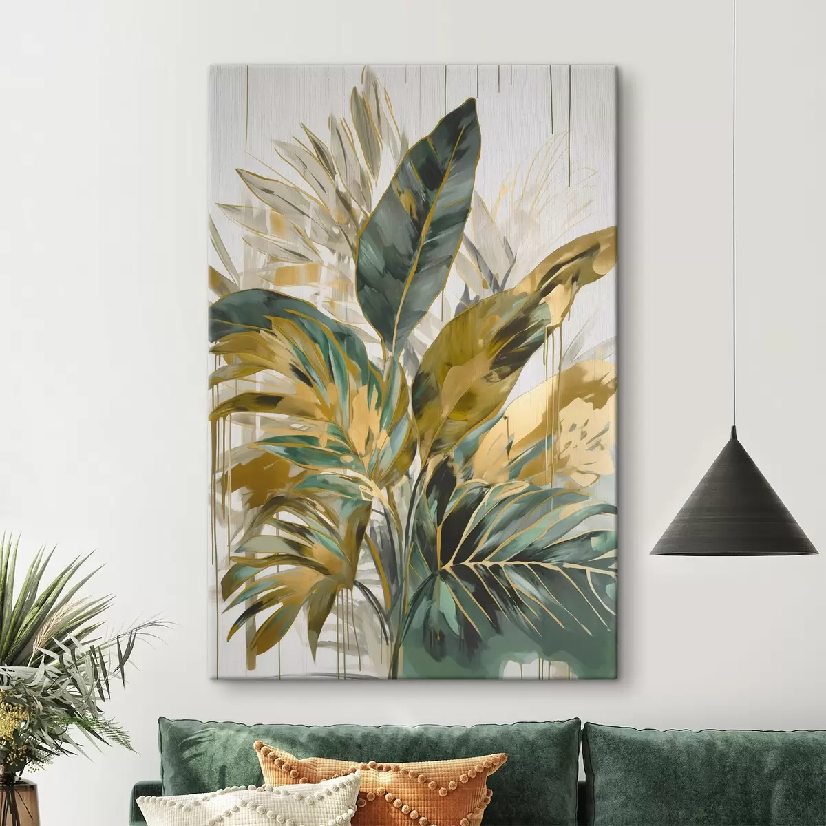 Tableau Feuilles tropicales abstraites s45589