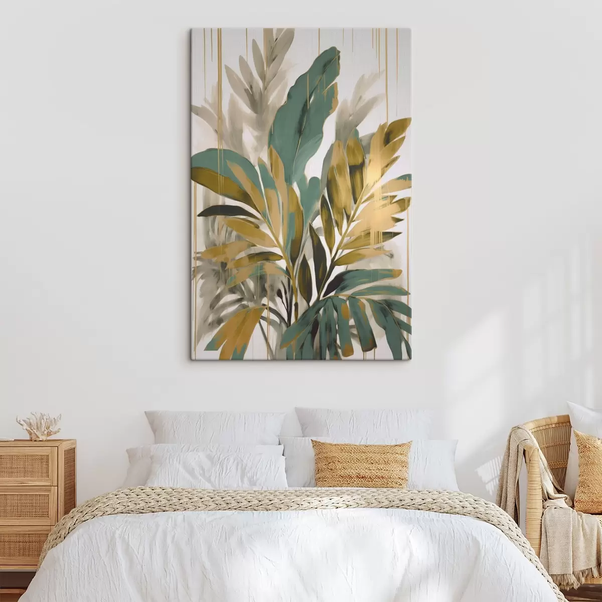 Tableau Feuilles tropicales abstraites s45590