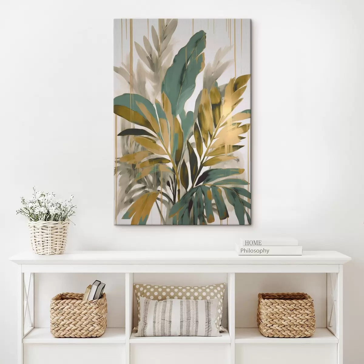 Tableau Feuilles tropicales abstraites s45590