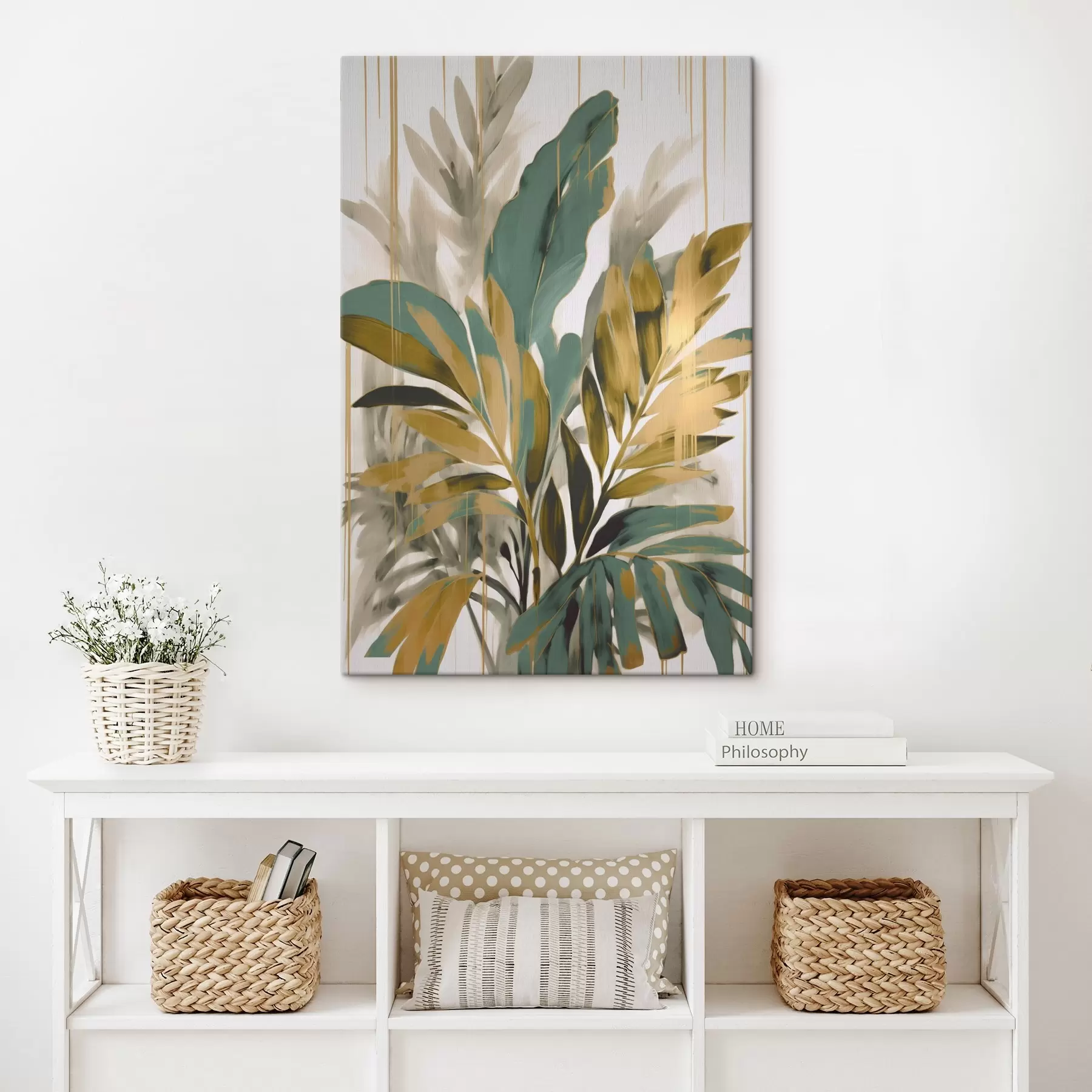 Tableau Feuilles tropicales abstraites s45590