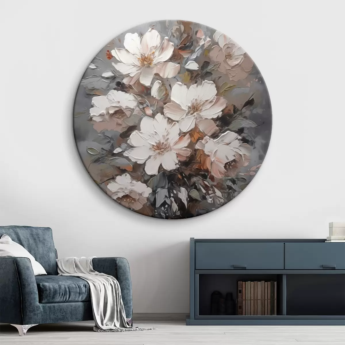 Tableaux rondes Bouquet de fleurs abstraites r45580