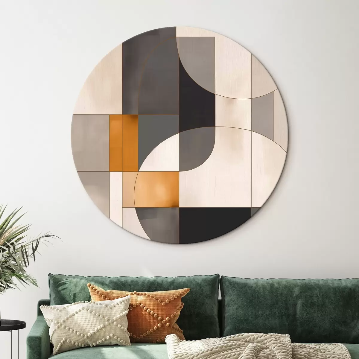 Tableaux rondes Abstraction géométrique r45585