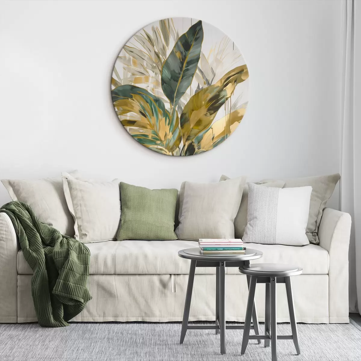Tableaux rondes Feuilles tropicales abstraites r45589