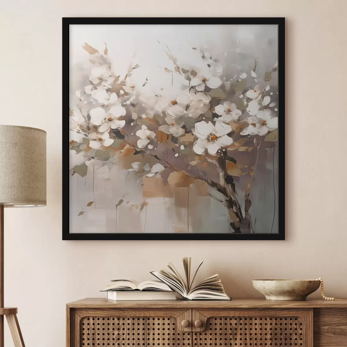 Poster Branche abstraite avec des fleurs f45579