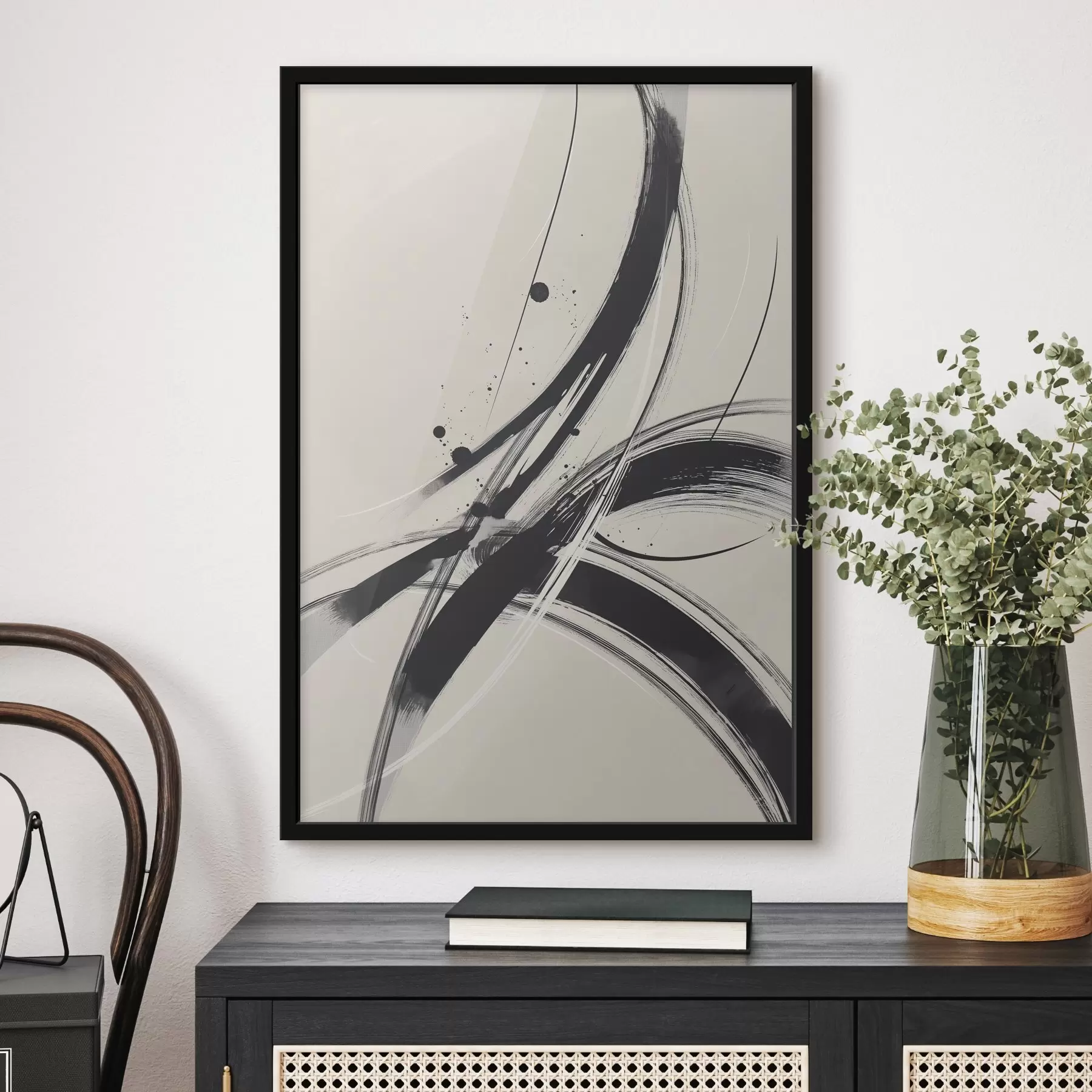 Papier peint Coups de pinceau abstraits et minimalistes f45583