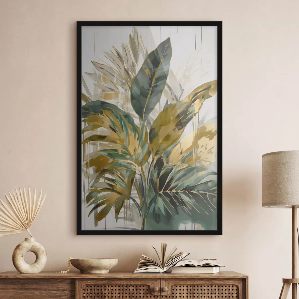 Poster Feuilles tropicales abstraites f45589