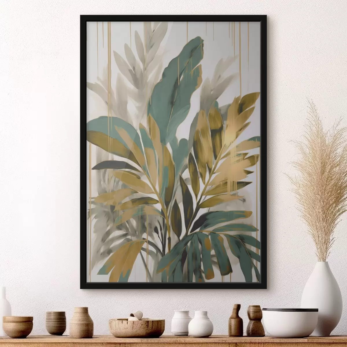 Poster Feuilles tropicales abstraites f45590