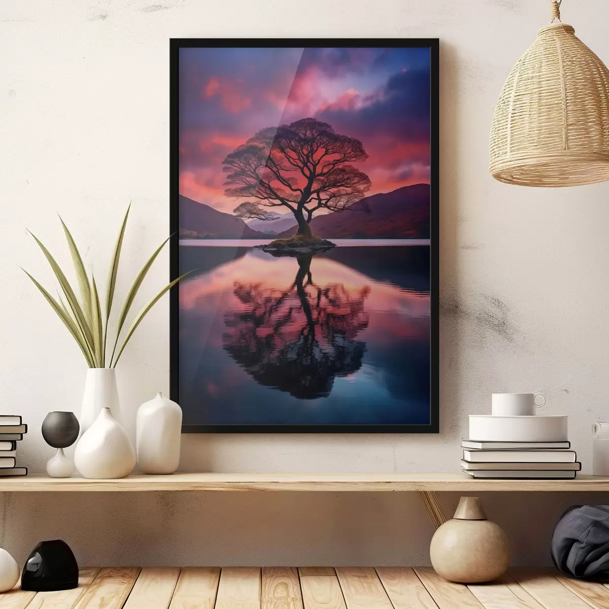 Poster Gouttelette d'eau tombant avec des reflets de lumière f45504