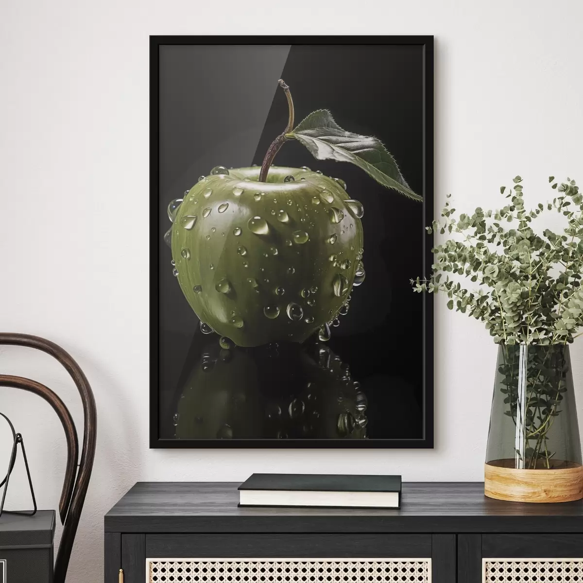 Poster Un grand arbre sur une colline sous un ciel étoilé f45506