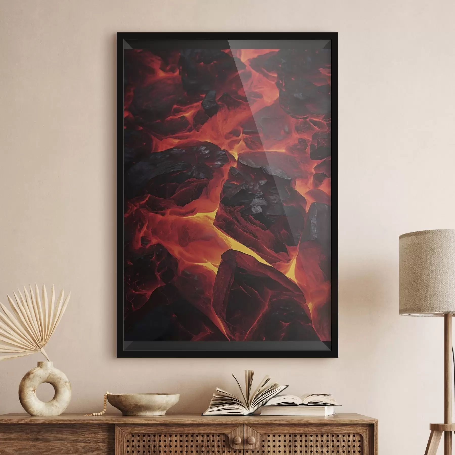 Papier peint Pierres rouges et coulées de lave f45515