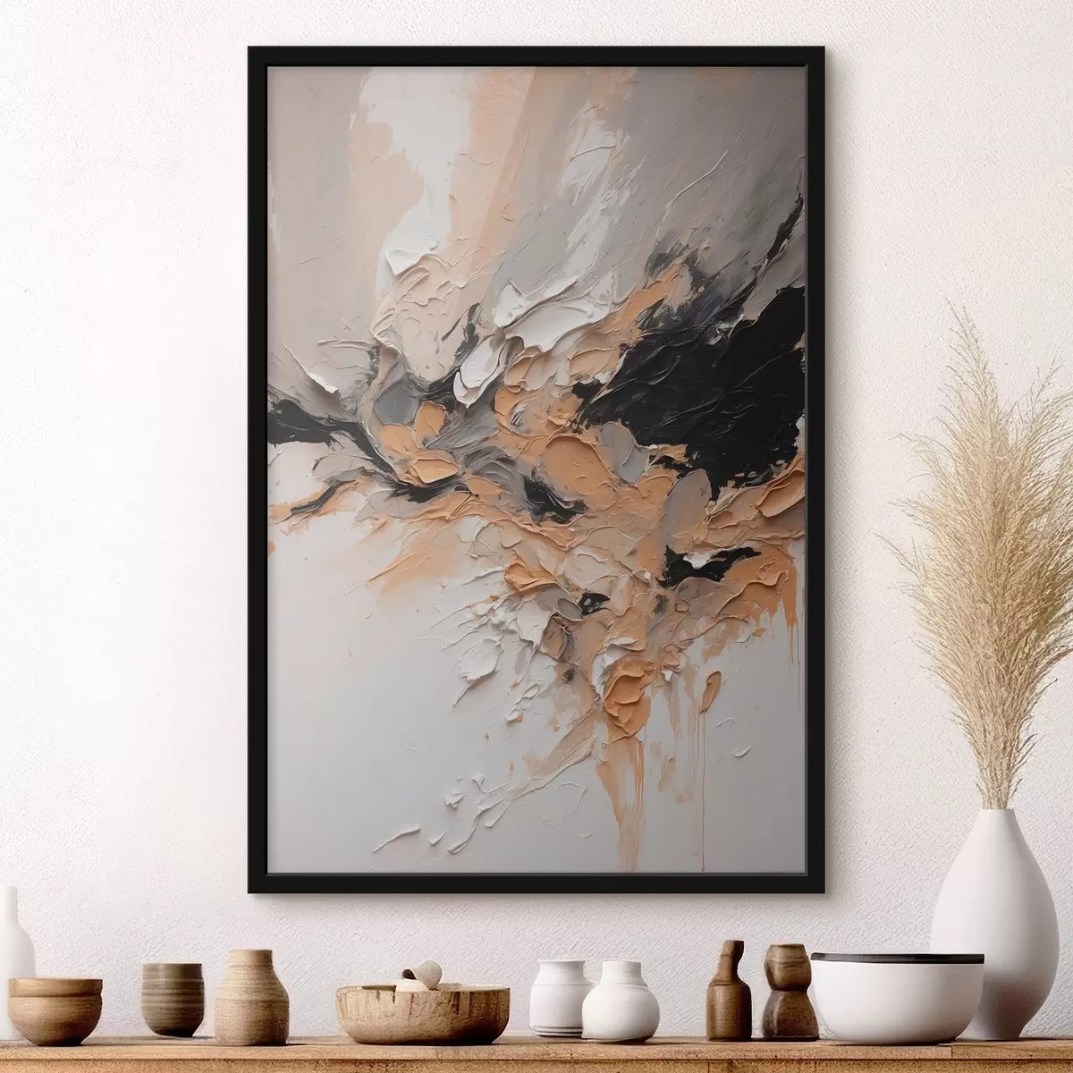 Poster Texture abstraite avec traits de peinture f45619