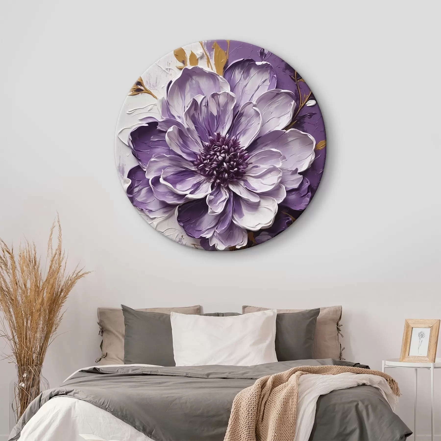 Tableau Fleur violette dans le style de la peinture volumétrique r45492