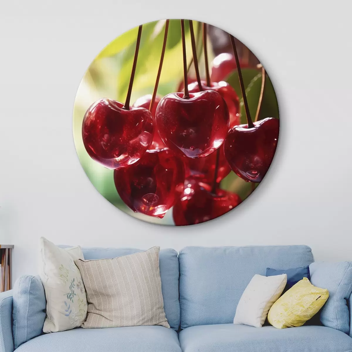 Tableaux rondes Portrait d'une fille avec une peinture abstraite orange r45498