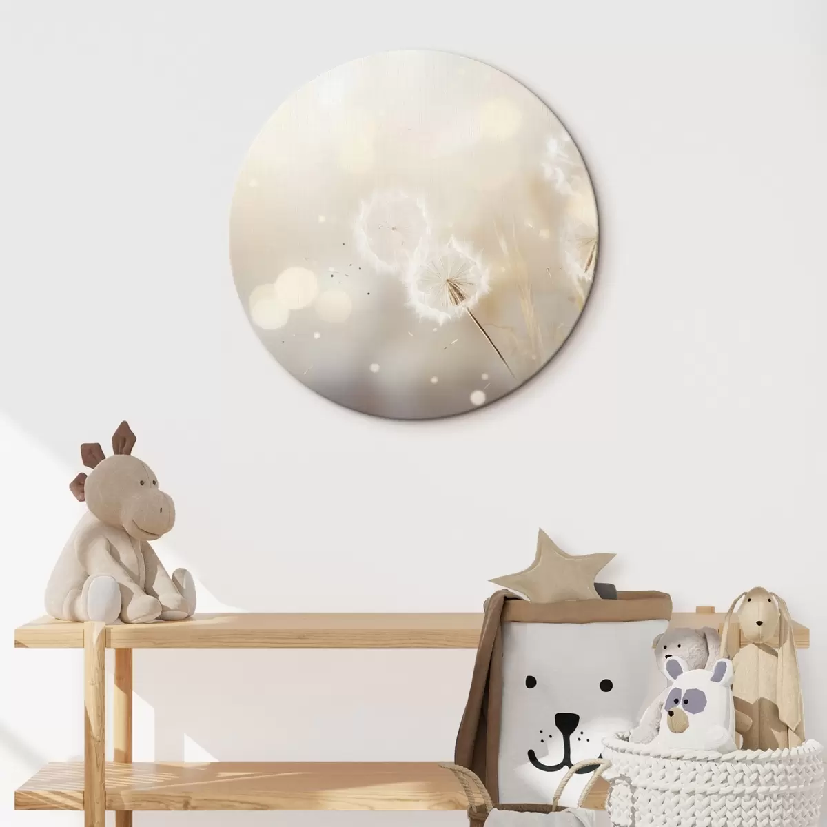 Tableaux rondes Pissenlits délicats en pleine lumière r45519