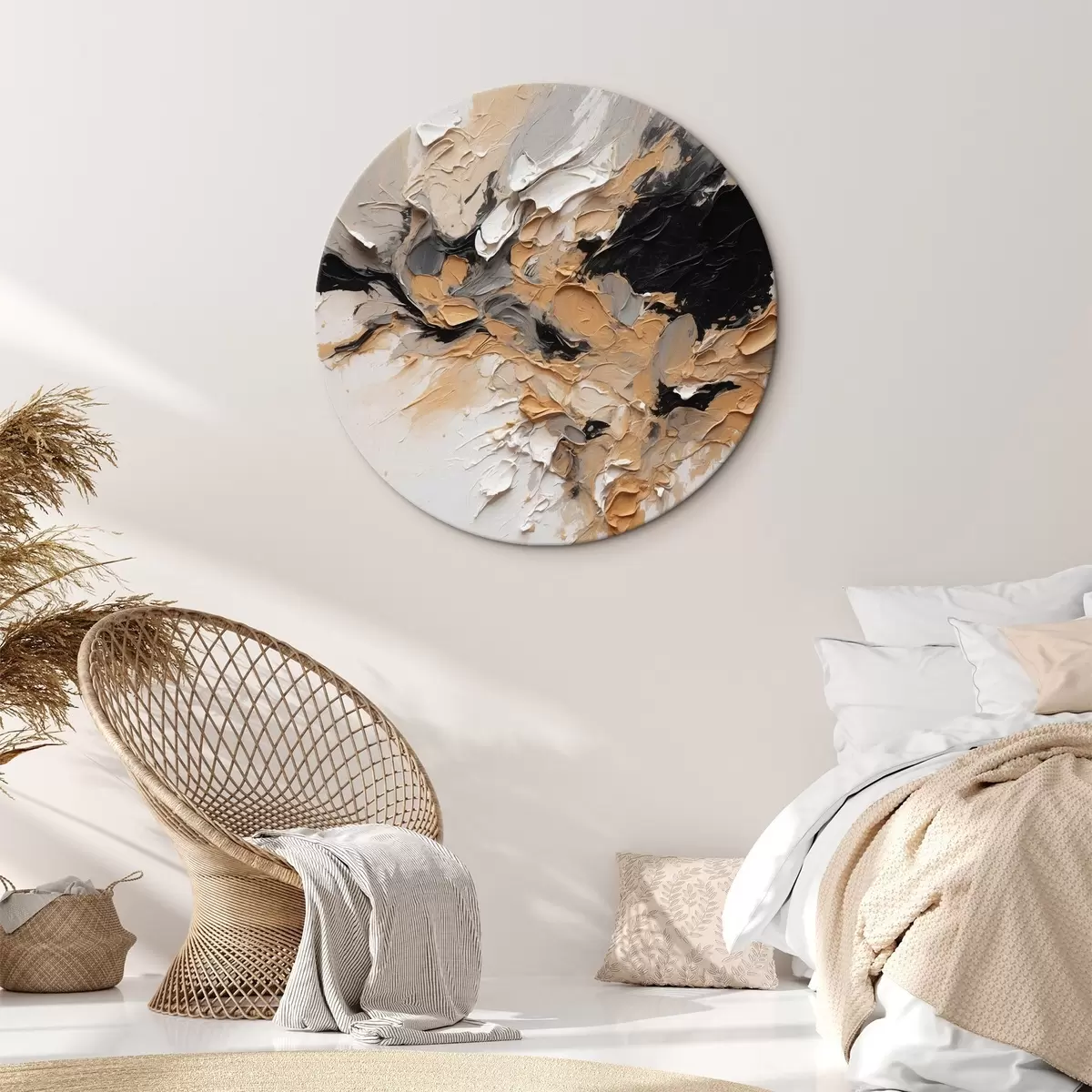 Tableaux rondes Texture abstraite avec traits de peinture r45619