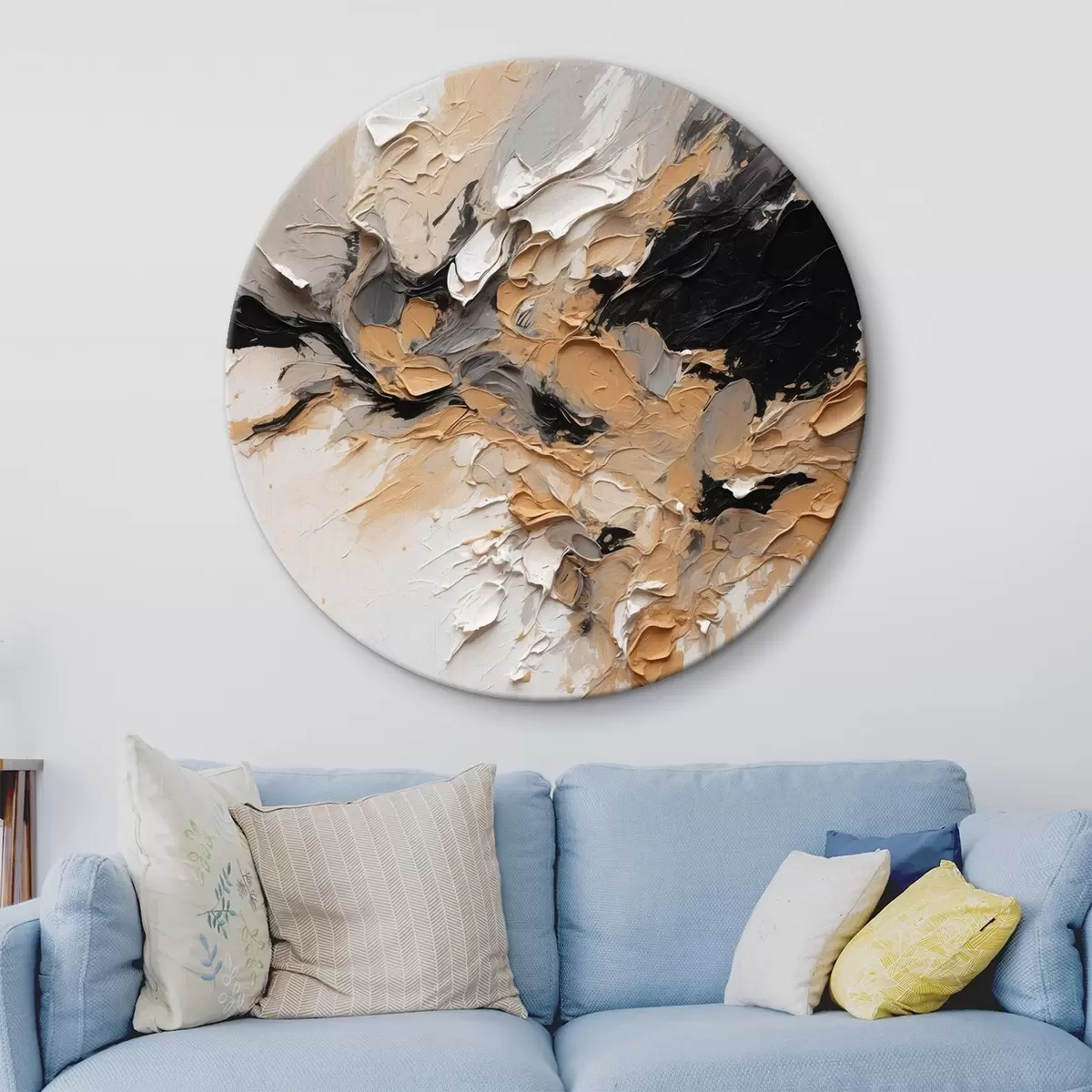 Tableaux rondes Texture abstraite avec traits de peinture r45619