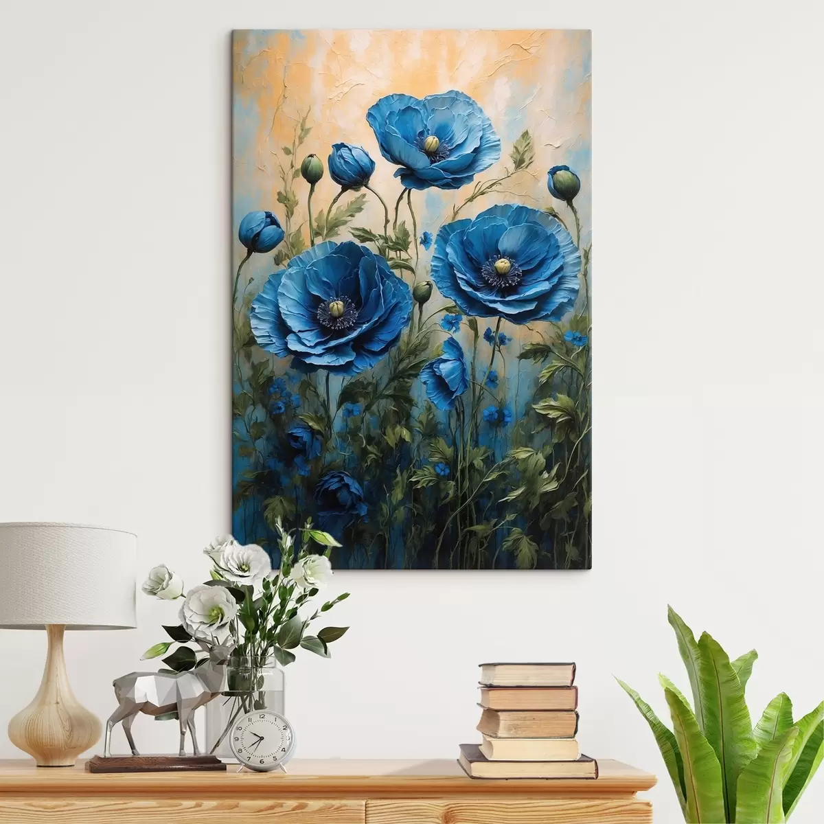 Tableau Vieil arbre contre un soleil rouge s45488