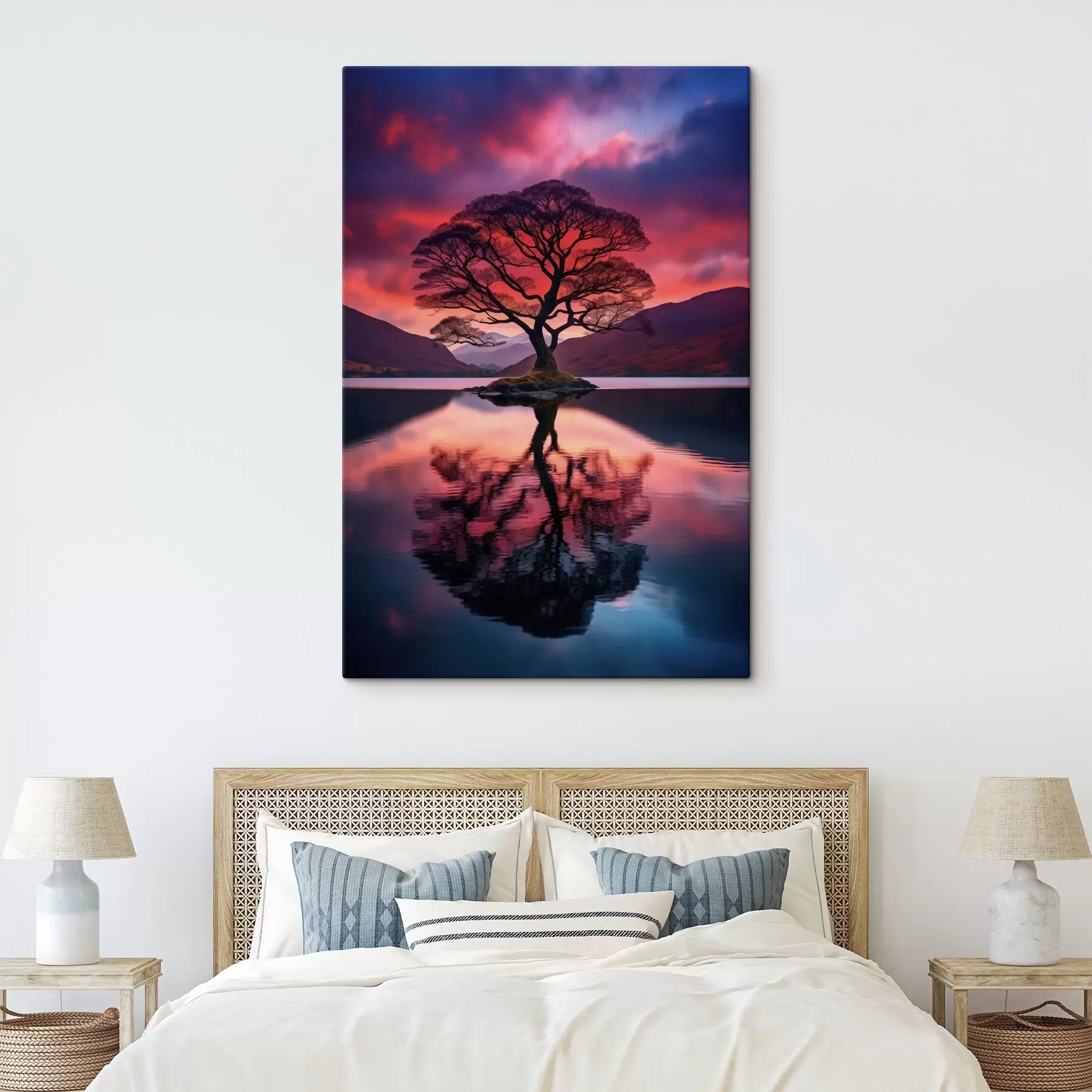 Tableau Grand arbre au coucher du soleil s45504