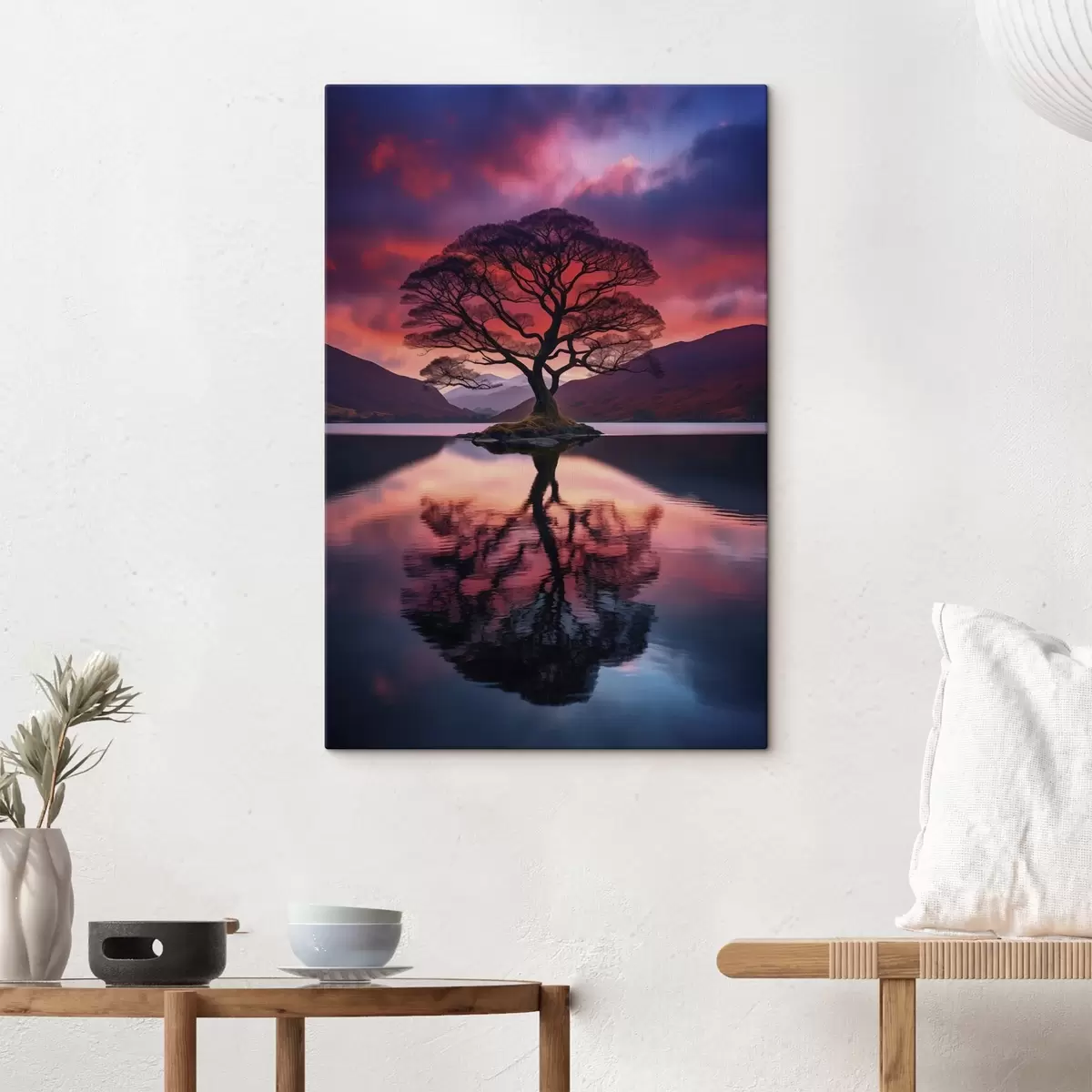 Tableau Grand arbre au coucher du soleil s45504
