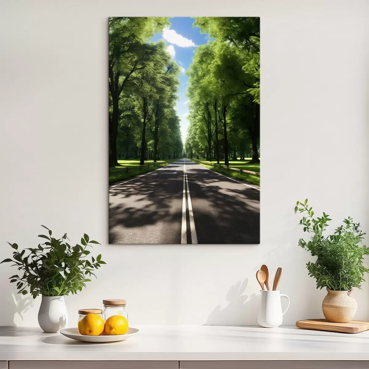 Tableau Paysage miniature avec une cascade dans une boule de verre s45505