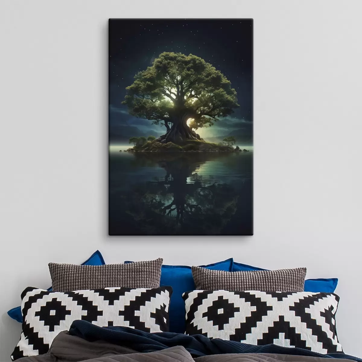 Tableau Une pomme verte avec des gouttes d'eau s45510