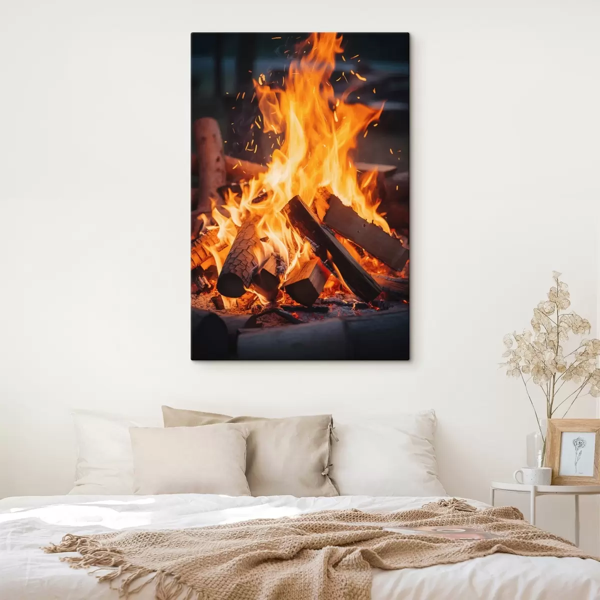 Tableau Feu de bois ardent s45514