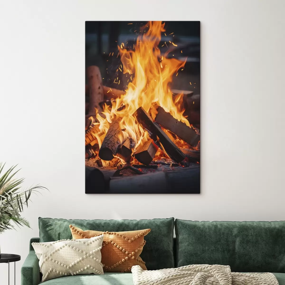 Tableau Feu de bois ardent s45514