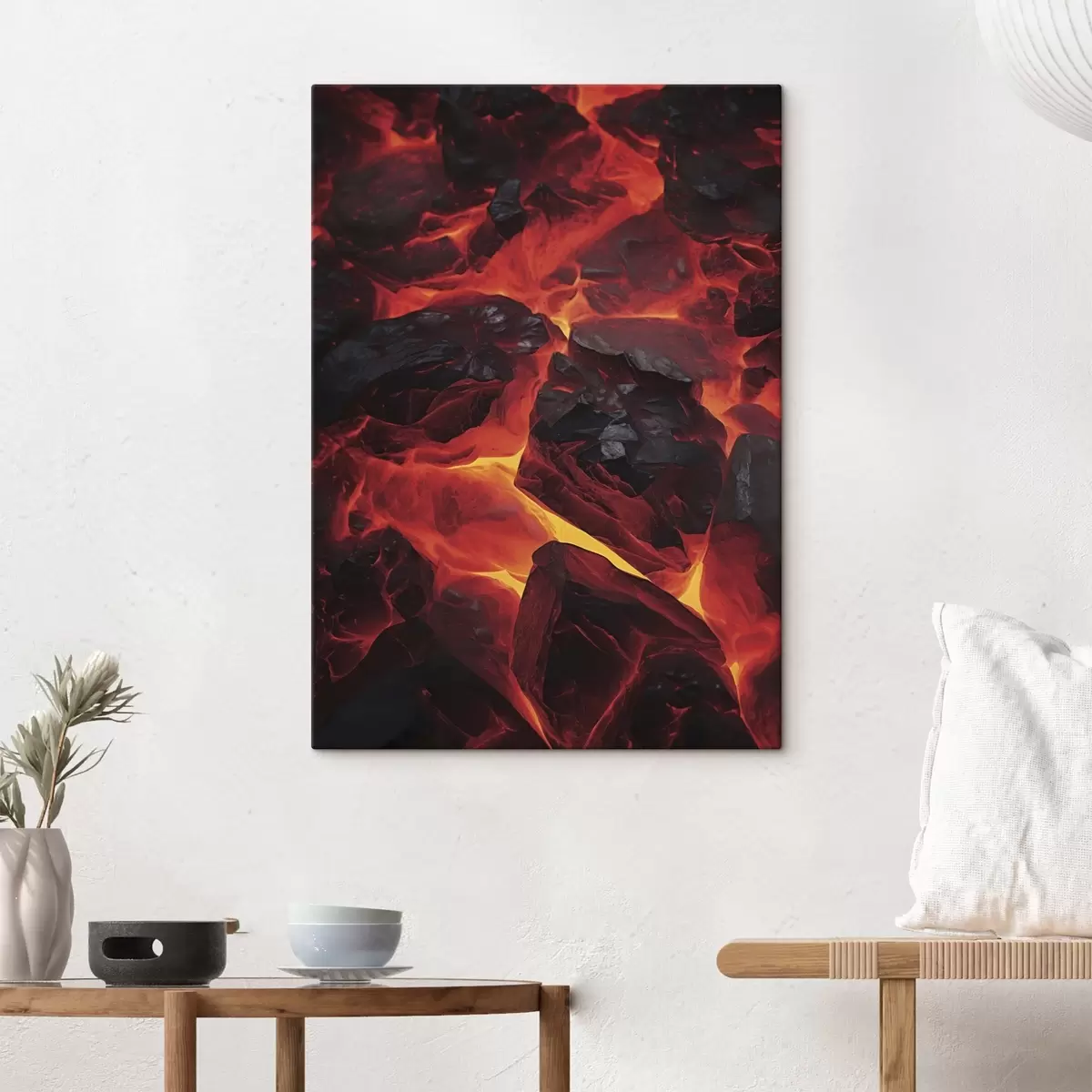Tableau Pierres rouges et coulées de lave s45515