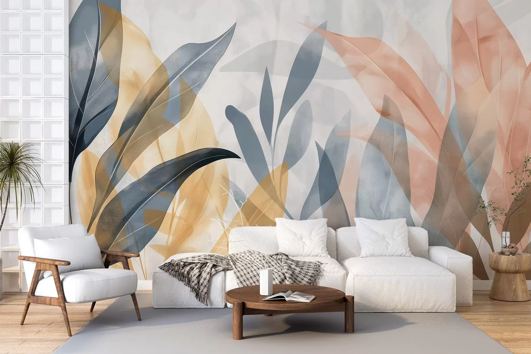 Papier peint Feuilles colorées w04483
