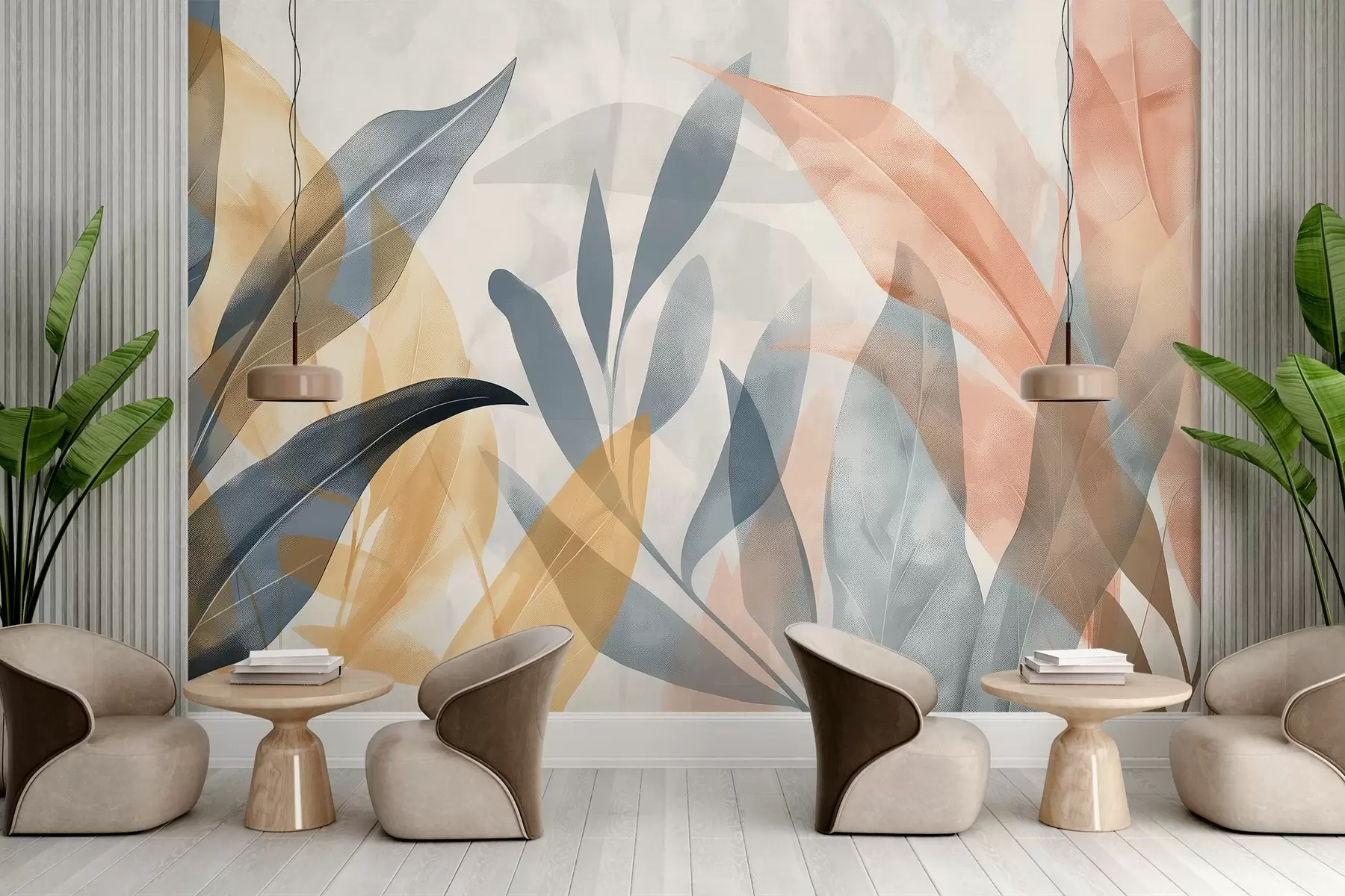 Papier peint Feuilles colorées w04483