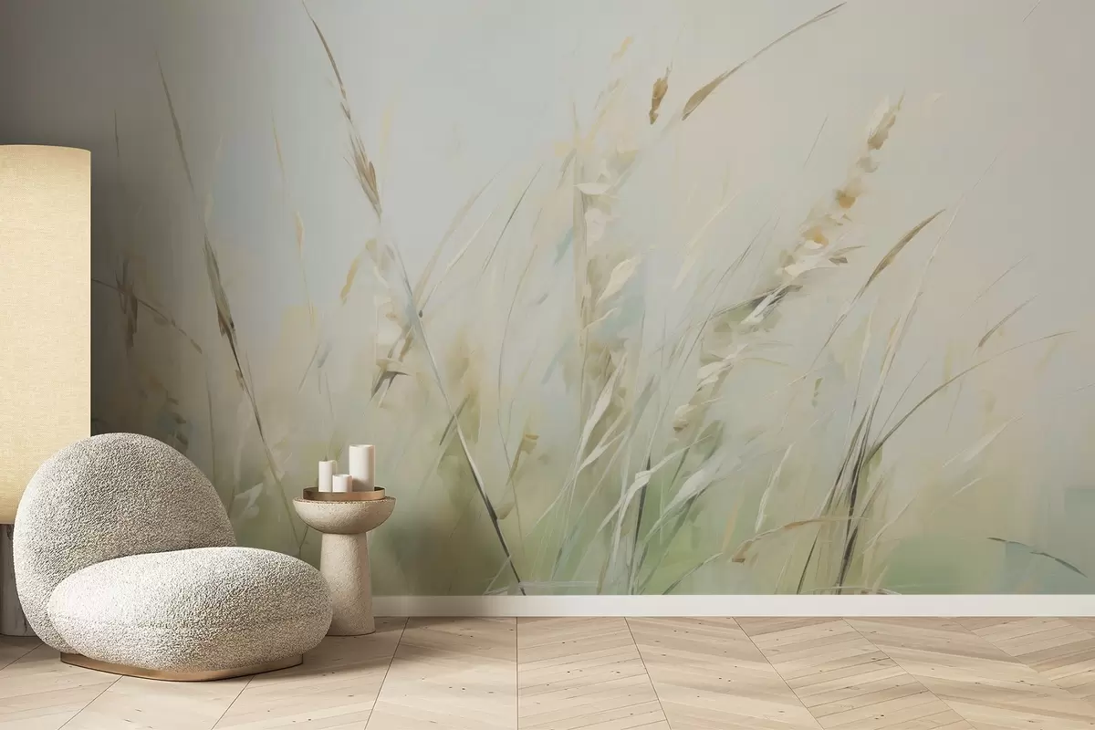 Papier peint Peinture d'imitation d'herbe w04484