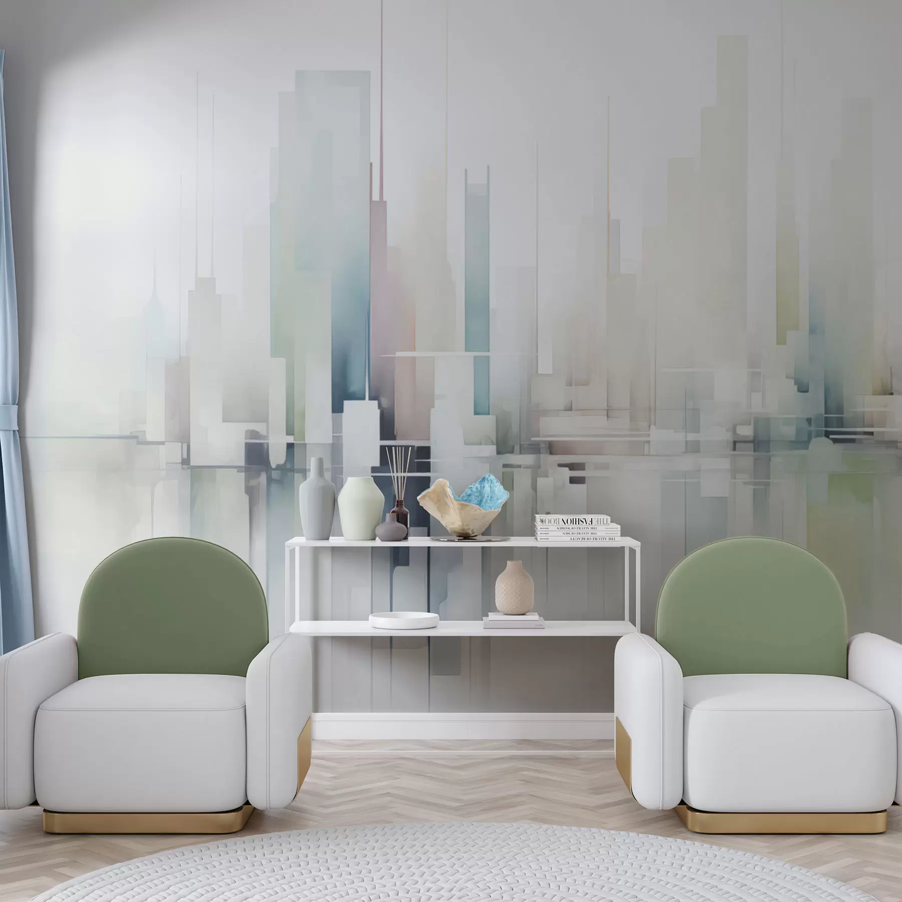 Papier peint Ville abstraite w04488