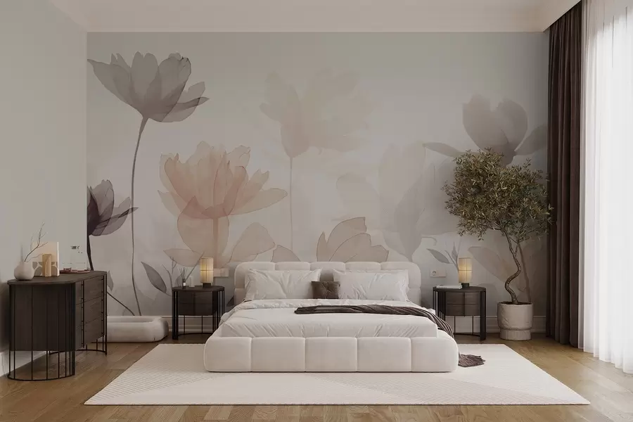 Papier peint Silhouettes de fleurs w04489