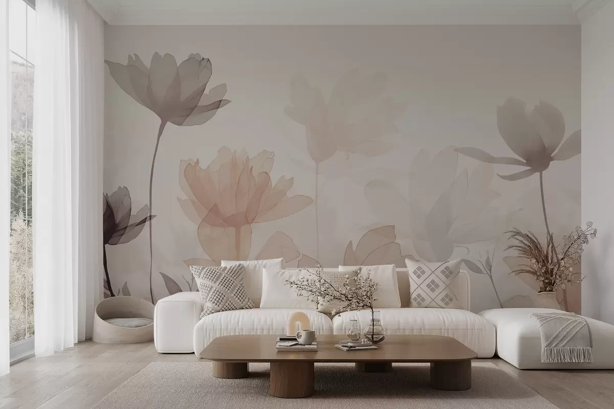 Papier peint Silhouettes de fleurs w04489