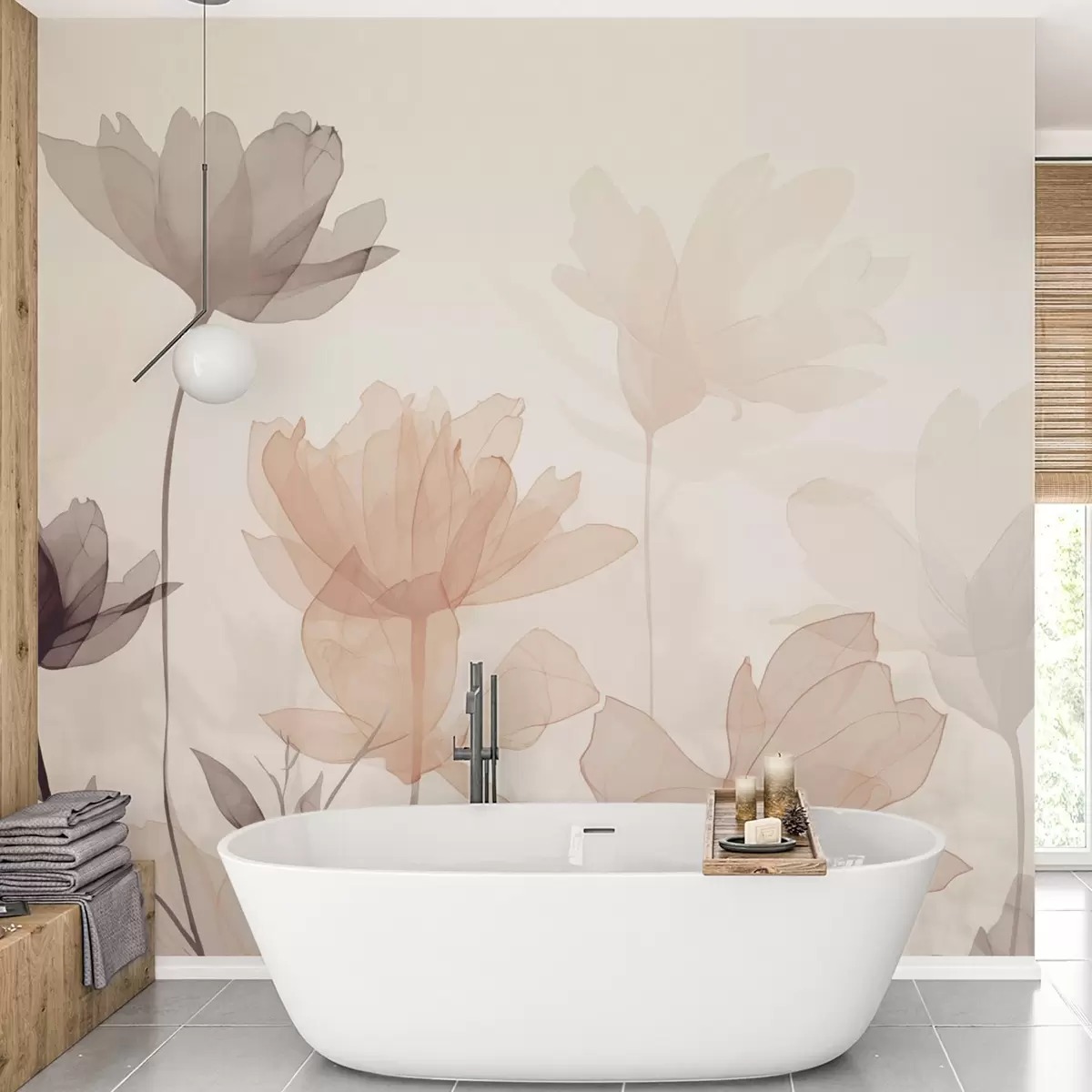 Papier peint Silhouettes de fleurs w04489