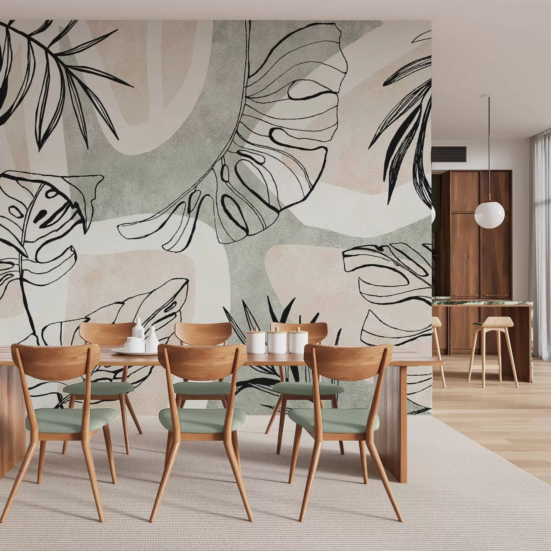 Papier peint Abstraction avec les plantes w04492