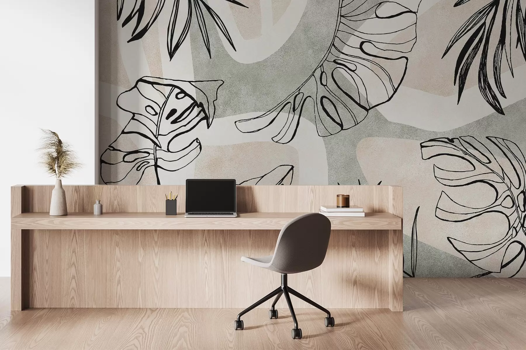 Papier peint Abstraction avec les plantes w04492