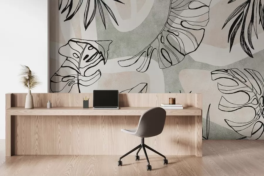 Papier peint Abstraction avec les plantes w04492