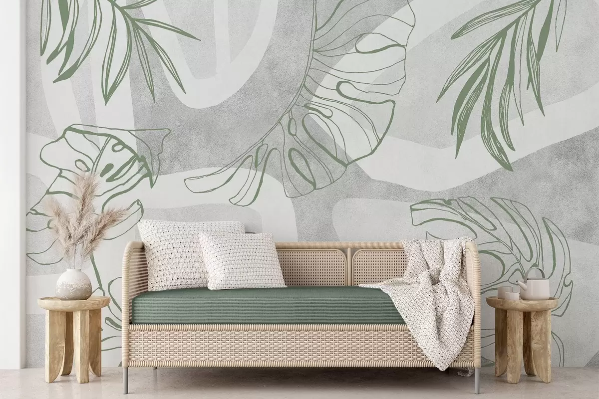 Papier peint Abstraction avec les plantes w04492v1