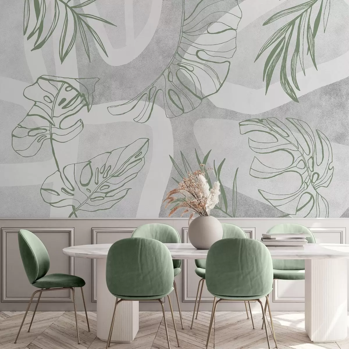 Papier peint Abstraction avec les plantes w04492v1