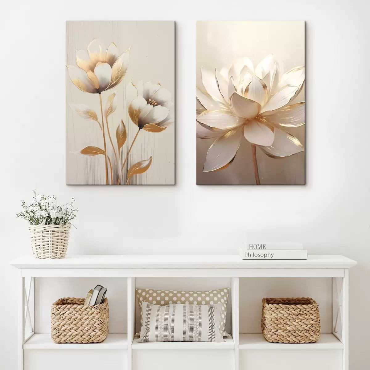 Tableau Duo de fleurs et lotus m00682