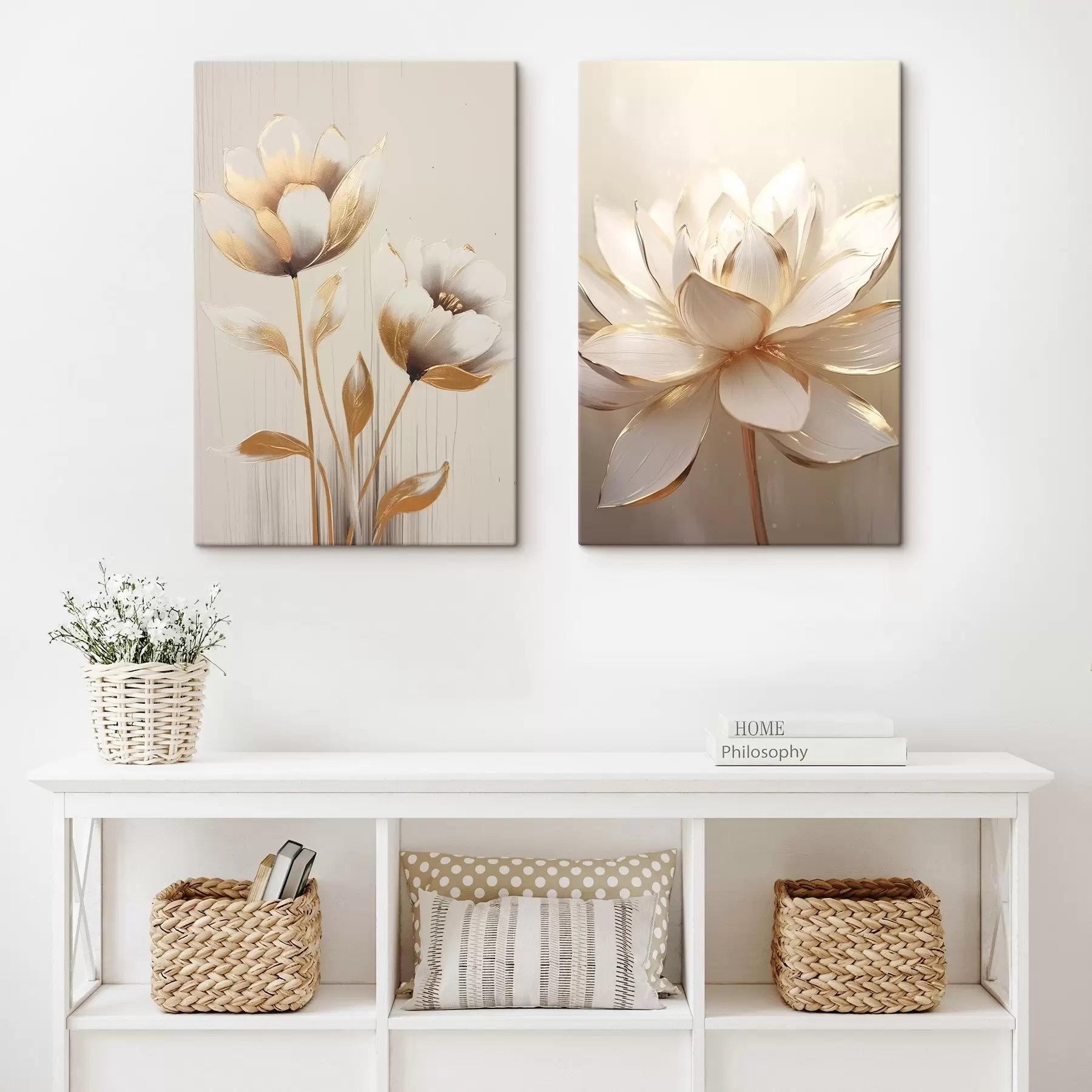 Tableau Duo de fleurs et lotus m00682