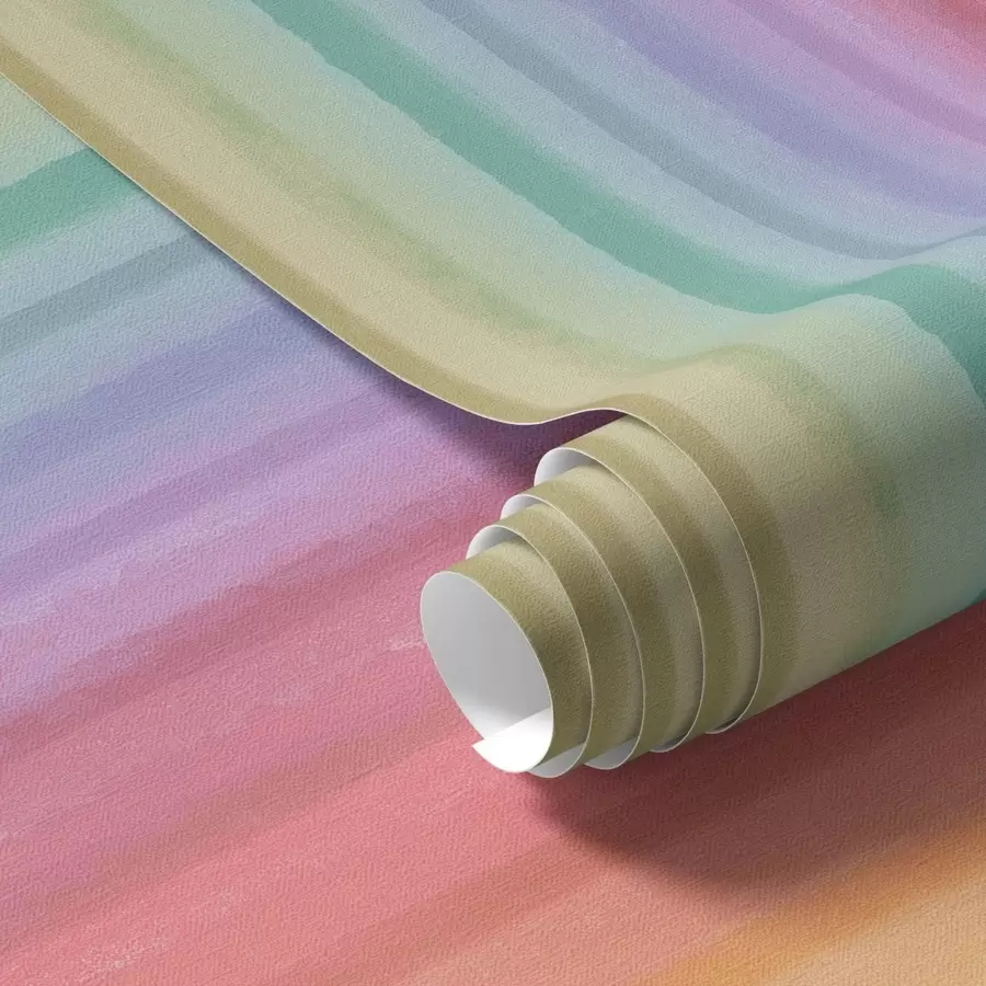 Papier peint Rayures arc-en-ciel avec accents de couleur expressifs a00553