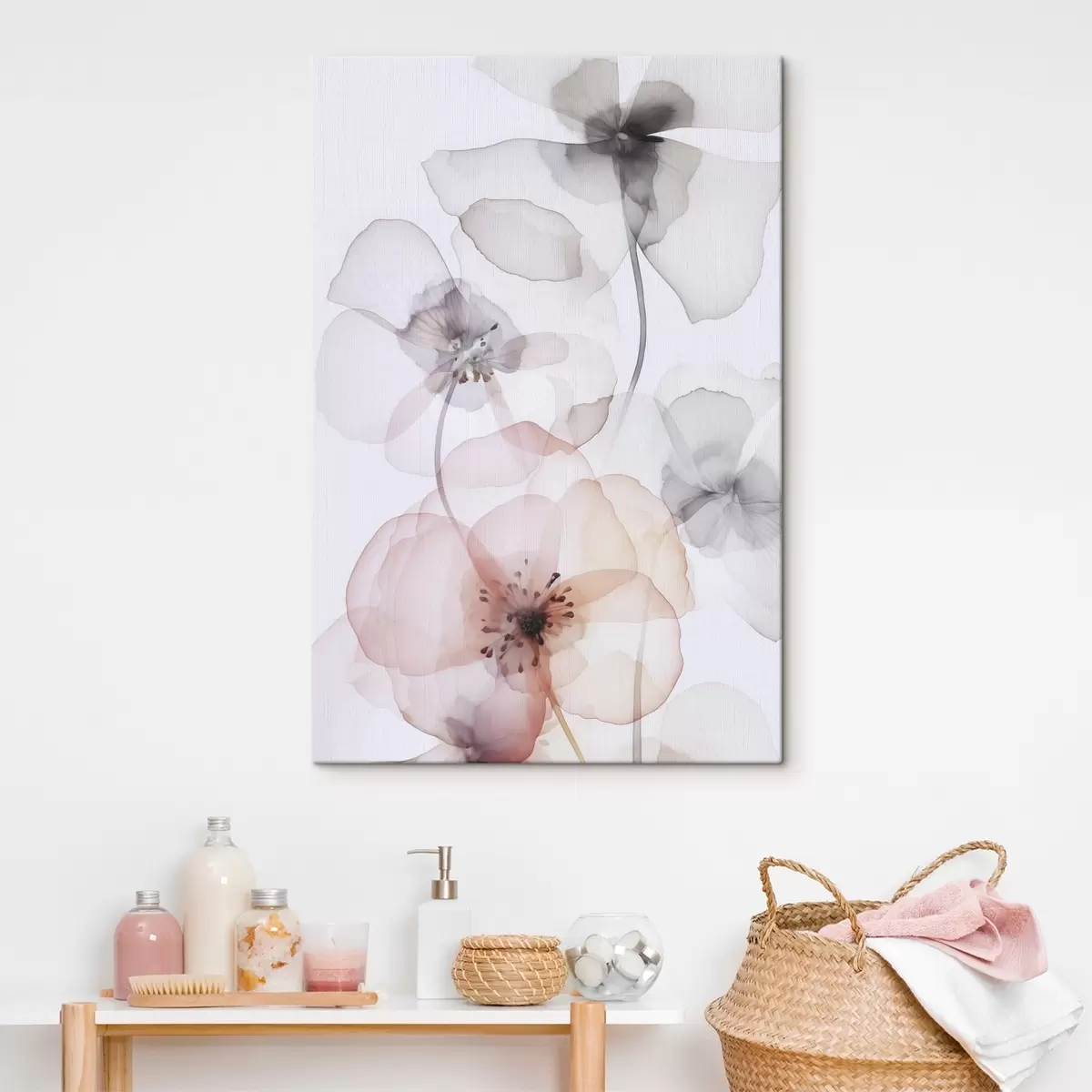 Tableau Fleurs imitation aquarelle s45681