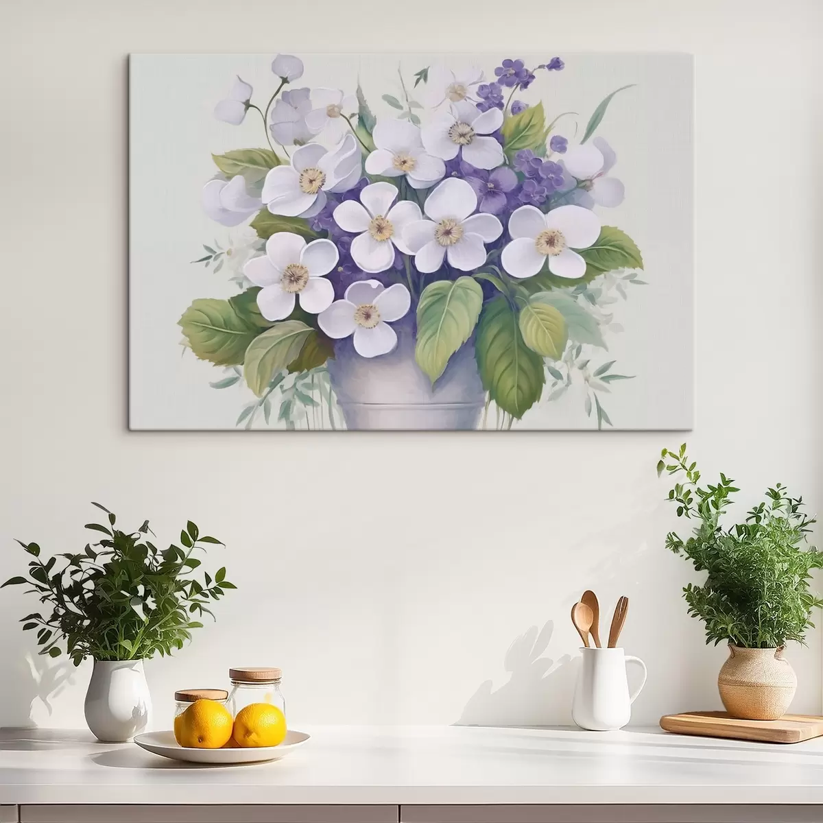 Tableau Violettes en pot s45685