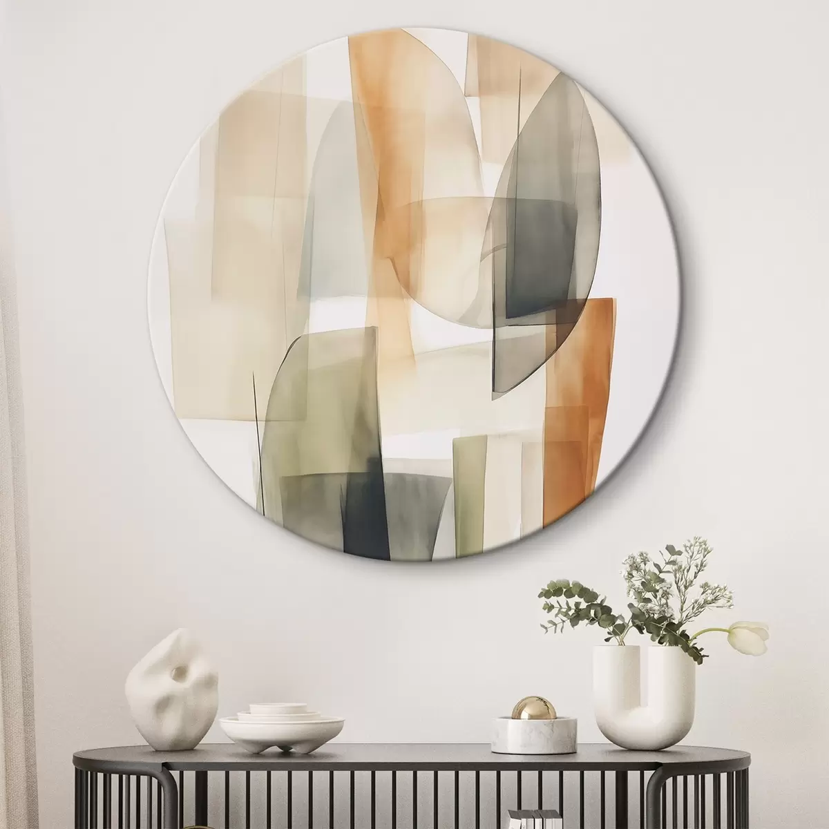 Tableaux rondes Abstraction taches imitation aquarelle r45669