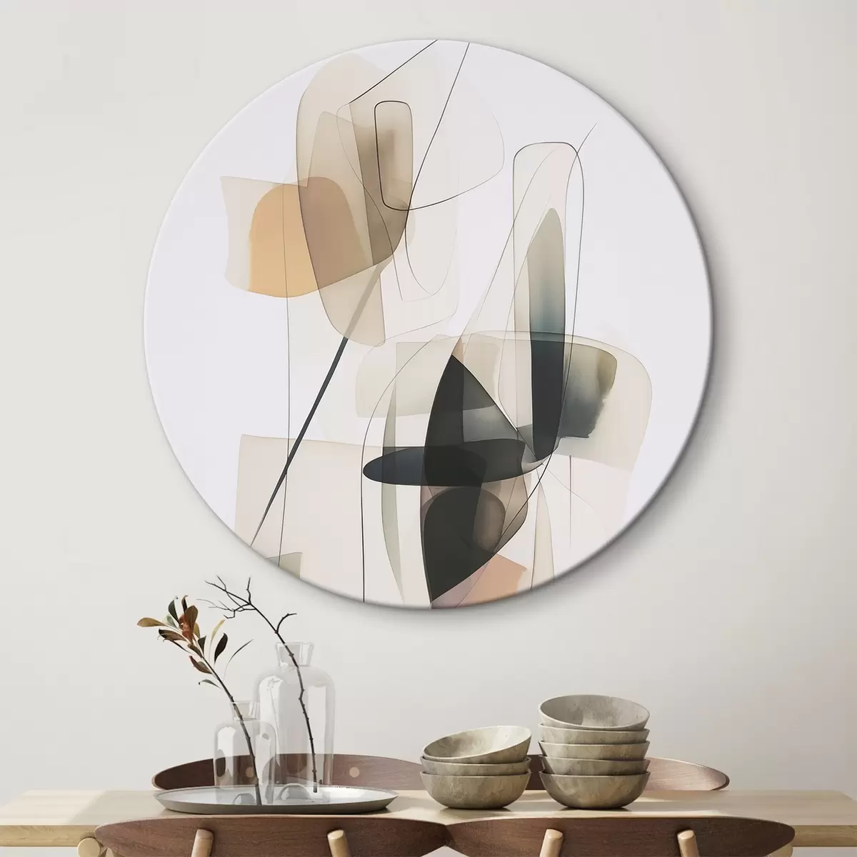 Tableaux rondes Taches d'abstraction r45670